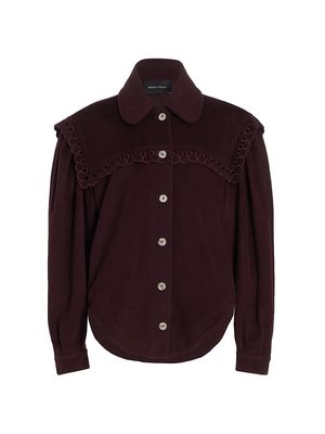 Women's Clementine Wool Shirt Jacket - Burgundy - Size XS - Burgundy - Size XS