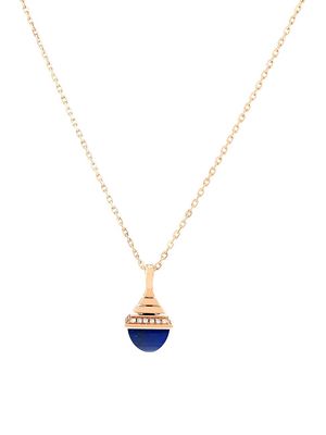 Women's Cleo 18K Rose Gold, Diamond & Lapis Lazuli Pendant Necklace - Pink Gold - Pink Gold