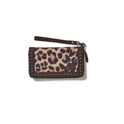 Women's Clutch Wallet Cheetah in Brown Cotton, Size: OS by Ariat