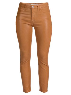 Women's Coated Ankle Skinny Jeans - Amber - Size 0 - Amber - Size 0