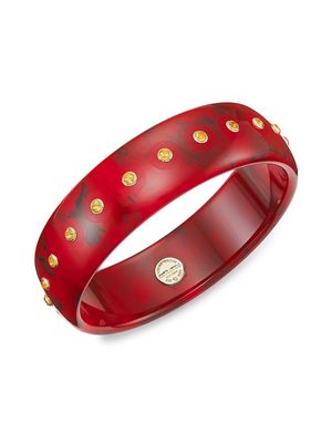 Women's Collector 18K Yellow Gold, Citrine, & Bakelite Bangle - Red - Red