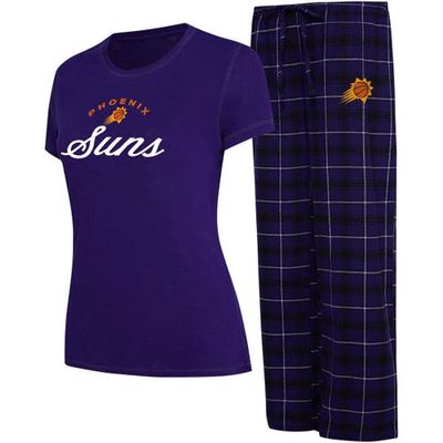Women's College Concepts Purple/Black Phoenix Suns Arctic T-Shirt & Flannel Pants Sleep Set