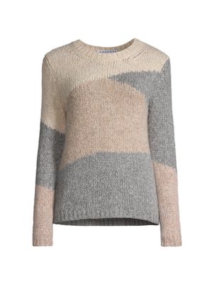 Women's Colorblocked Alpaca-Blend Sweater - Light Beige - Size 2
