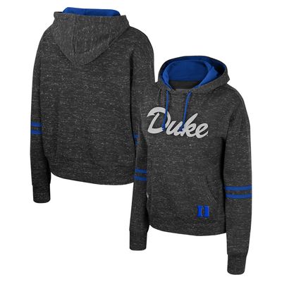 Women's Colosseum Charcoal Duke Blue Devils Catherine Speckle Pullover Hoodie