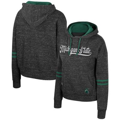 Women's Colosseum Charcoal Michigan State Spartans Catherine Speckle Pullover Hoodie