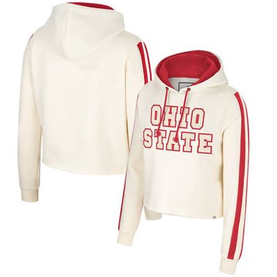 Women's Colosseum Cream Ohio State Buckeyes Perfect Date Cropped Pullover Hoodie