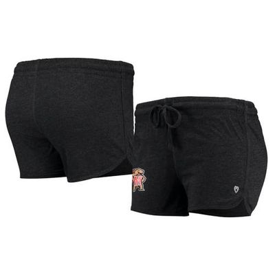 Women's Colosseum Heathered Black Maryland Terrapins Simone Lounge Shorts in Heather Black