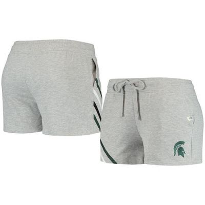 Women's Colosseum Heathered Gray Michigan State Spartans Pusher Shorts in Heather Gray