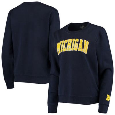 Women's Colosseum Navy Michigan Wolverines Campanile Pullover Sweatshirt