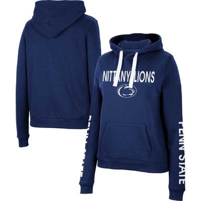 Women's Colosseum Navy Penn State Nittany Lions 3-Hit Pullover Sweatshirt