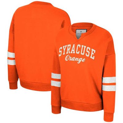 Women's Colosseum Orange Syracuse Orange Perfect Date Notch Neck Pullover Sweatshirt