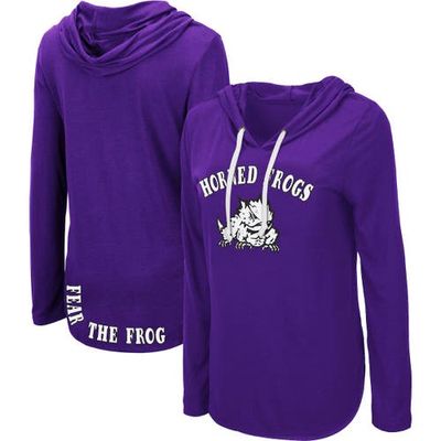 Women's Colosseum Purple TCU Horned Frogs My Lover Long Sleeve Hoodie T-Shirt