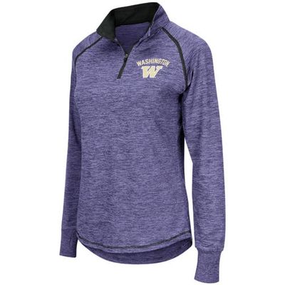 Women's Colosseum Purple Washington Huskies Bikram Lightweight Fitted Quarter-Zip Long Sleeve Top