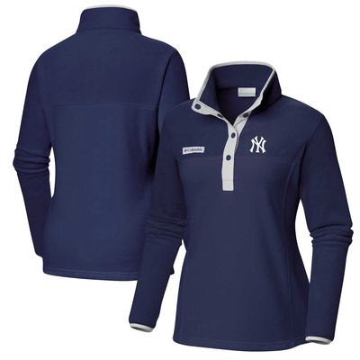Women's Columbia Navy New York Yankees Benton Springs Half-Snap Sweatshirt