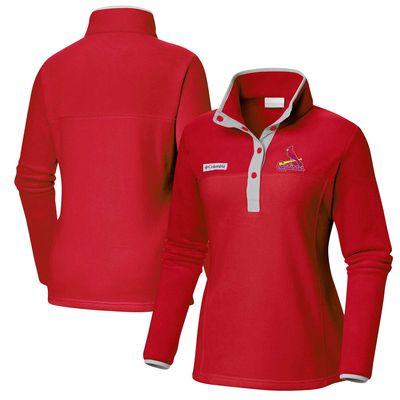 Women's Columbia Red St. Louis Cardinals Benton Springs Half-Snap Sweatshirt