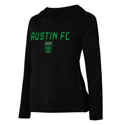 Women's Concepts Sport Black Austin FC Linger Long Sleeve Hooded Top