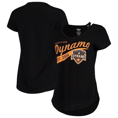 Women's Concepts Sport Black Houston Dynamo Squad Cut Neck T-Shirt
