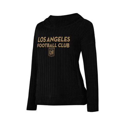 Women's Concepts Sport Black LAFC Linger Long Sleeve Hooded Top