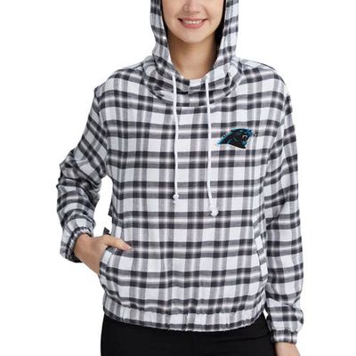 Women's Concepts Sport Charcoal/Gray Carolina Panthers Sienna Flannel Long Sleeve Hoodie Top