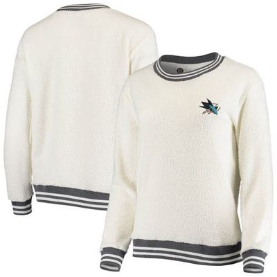 Women's Concepts Sport Cream/Charcoal San Jose Sharks Granite Sherpa Pullover Sweatshirt