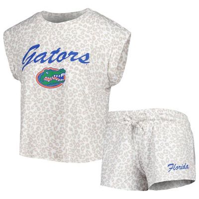 Women's Concepts Sport Cream Florida Gators Montana T-Shirt & Shorts Sleep Set