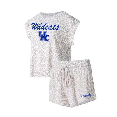 Women's Concepts Sport Cream Kentucky Wildcats Montana T-Shirt & Shorts Sleep Set