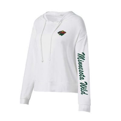 Women's Concepts Sport Cream Minnesota Wild Accord Hacci Long Sleeve Hoodie T-Shirt