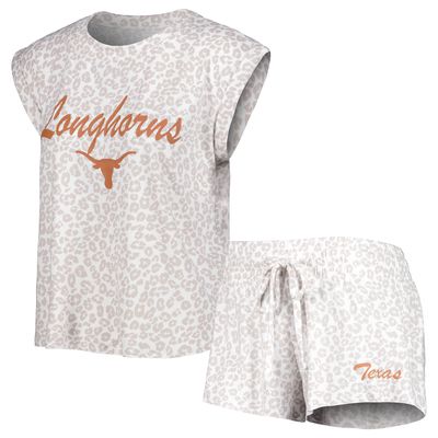 Women's Concepts Sport Cream Texas Longhorns Montana T-Shirt & Shorts Sleep Set