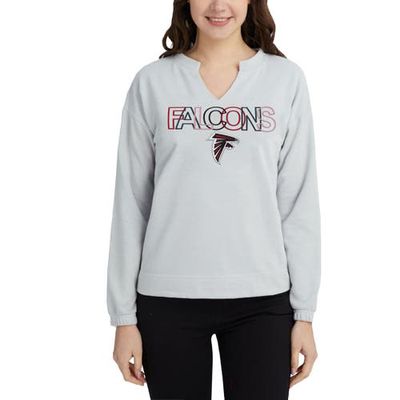Women's Concepts Sport Gray Atlanta Falcons Sunray Notch Neck Long Sleeve T-Shirt