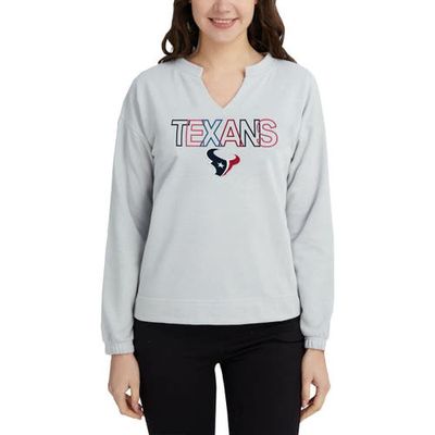 Women's Concepts Sport Gray Houston Texans Sunray Notch Neck Long Sleeve T-Shirt