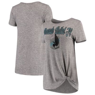 Women's Concepts Sport Gray Minnesota United FC Layover Knot Tri-Blend T-Shirt