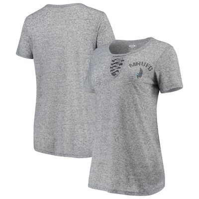 Women's Concepts Sport Gray Minnesota United FC Podium Lace Up T-Shirt