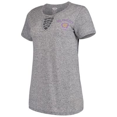 Women's Concepts Sport Gray Orlando City SC Podium Lace Up T-Shirt