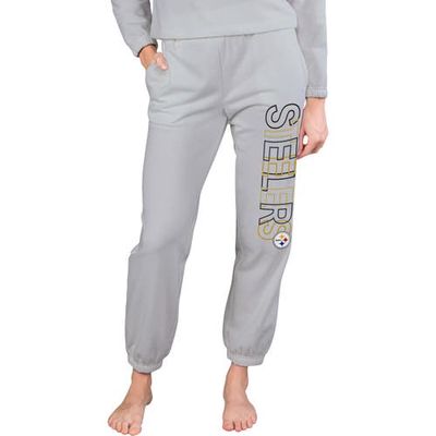 Women's Concepts Sport Gray Pittsburgh Steelers Sunray French Terry Pants