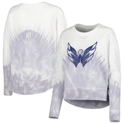 Women's Concepts Sport Gray/White Washington Capitals Orchard Tie-Dye Long Sleeve T-Shirt