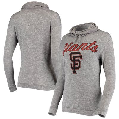 Women's Concepts Sport Heathered Gray San Francisco Giants Layover Cowl Neck Tri-Blend Pullover Sweatshirt in Heather Gray