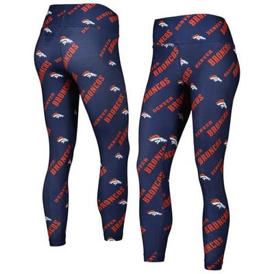 Women's Concepts Sport Navy Denver Broncos Breakthrough Allover Print Lounge Leggings