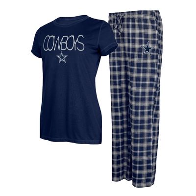 Women's Concepts Sport Navy/Gray Dallas Cowboys Arctic T-Shirt & Flannel Pants Sleep Set