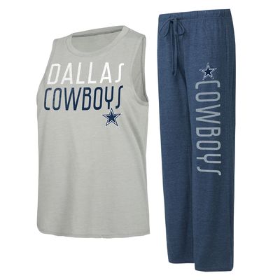 Women's Concepts Sport Navy/Gray Dallas Cowboys Muscle Tank Top & Pants Lounge Set