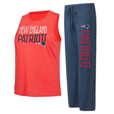 Women's Concepts Sport Navy/Red New England Patriots Muscle Tank Top & Pants Lounge Set