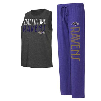Women's Concepts Sport Purple/Black Baltimore Ravens Muscle Tank Top & Pants Lounge Set