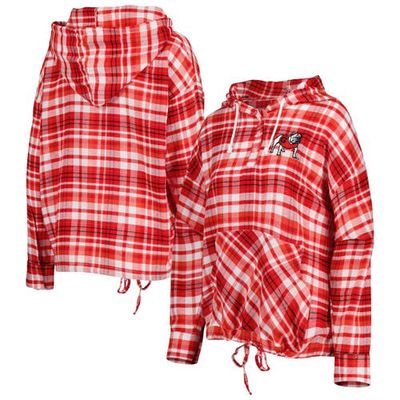 Women's Concepts Sport Red Georgia Bulldogs Mainstay Lightweight Flannel Plaid Pullover Hoodie