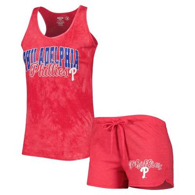 Women's Concepts Sport Red Philadelphia Phillies Billboard Racerback Tank & Shorts Sleep Set