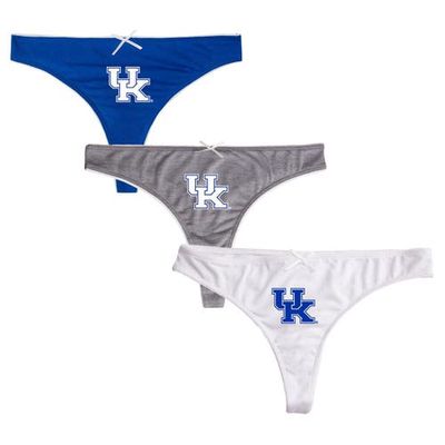 Women's Concepts Sport Royal/Charcoal/White Kentucky Wildcats Arctic Three-Pack Thong Underwear Set