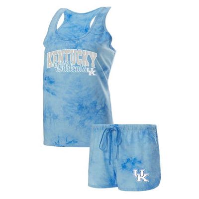 Women's Concepts Sport Royal Kentucky Wildcats Billboard Tie-Dye Tank and Shorts Sleep Set