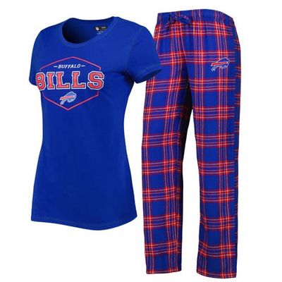 Women's Concepts Sport Royal/Red Buffalo Bills Badge T-Shirt & Pants Sleep Set