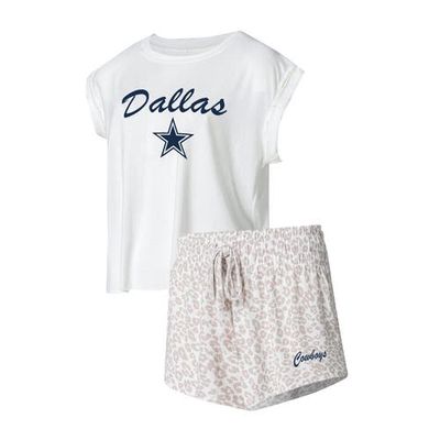 Women's Concepts Sport White/Cream Dallas Cowboys Montana T-Shirt & Shorts Sleep Set