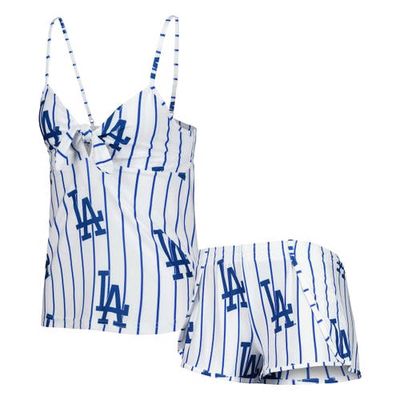 Women's Concepts Sport White Los Angeles Dodgers Reel Allover Print Tank Top & Shorts Sleep Set