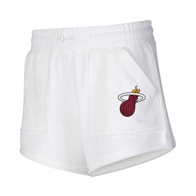 Women's Concepts Sport White Miami Heat Sunray Shorts