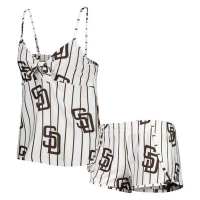 Women's Concepts Sport White San Diego Padres Reel Allover Print Tank Top & Shorts Sleep Set